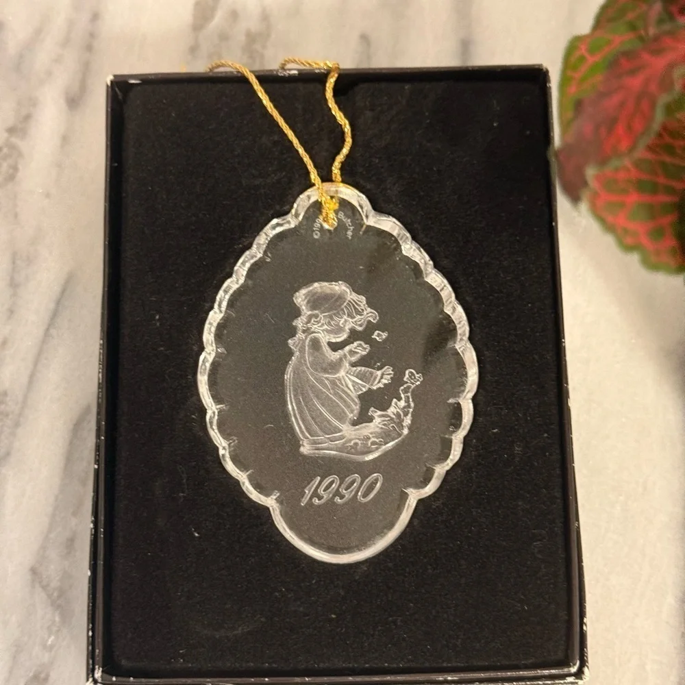 Enesco Precious Moments Lead Crystal Dated 1990 Christmas Ornament Vintage636886